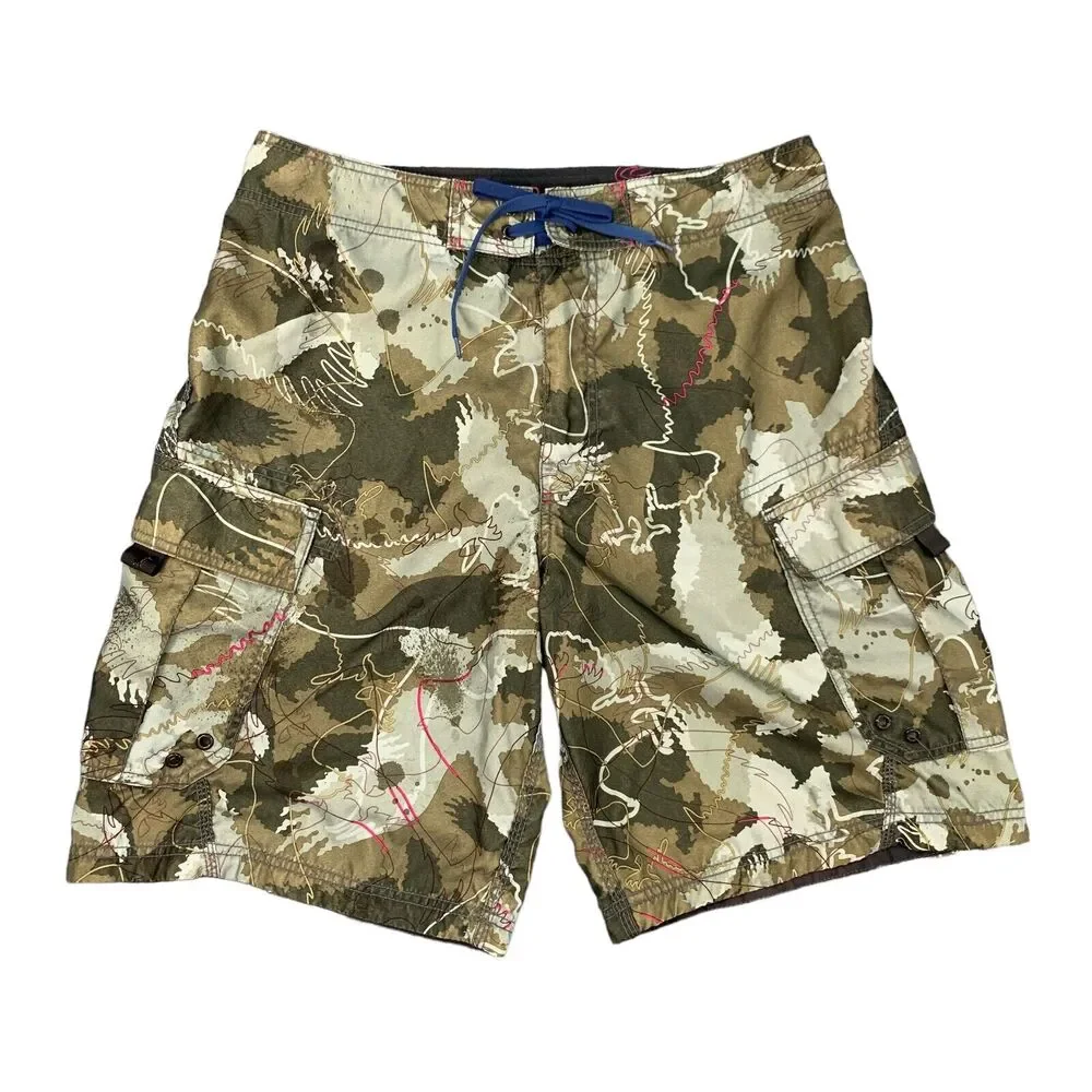 American Eagle Board Shorts Men 32 Camo Blended Fabric Surfing Stretch Quick Dry